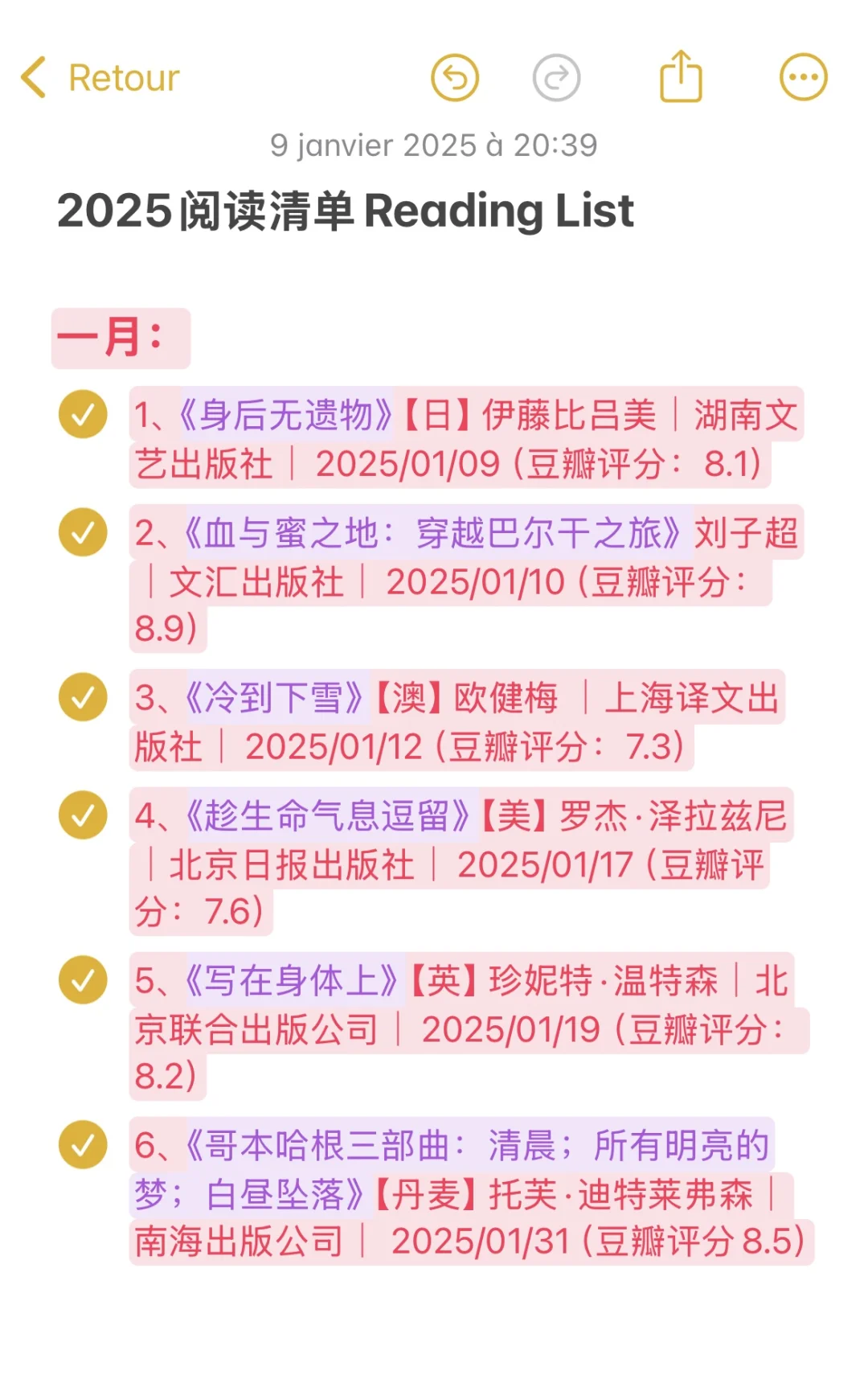 2025.01月书单｜“月休四天也会好好读书。”