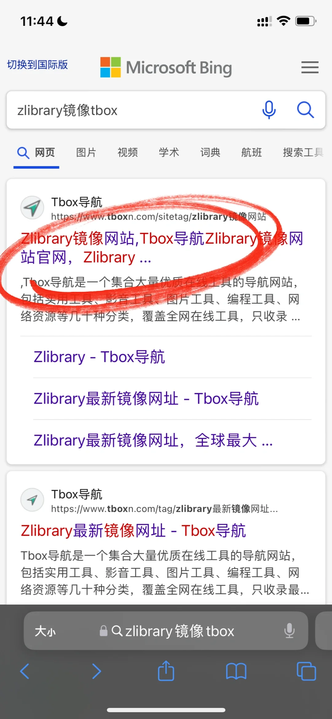 safari浏览器：zlibrary文件保存到网盘