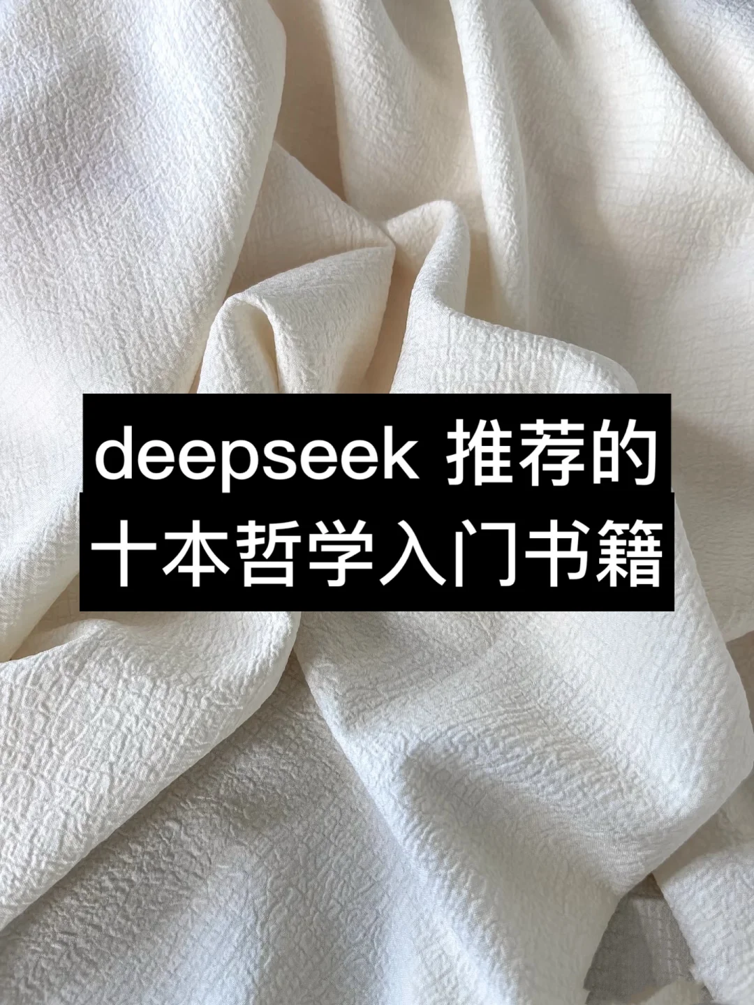 我让 DeepSeek 推荐十本哲学入门书籍