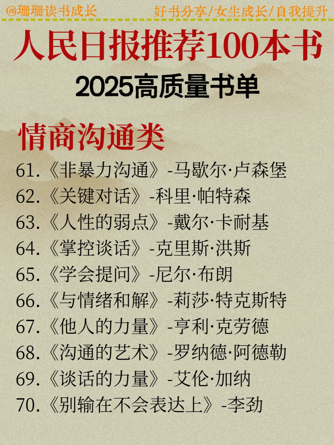 人民日报推荐的100本好书🔥你读过几本？