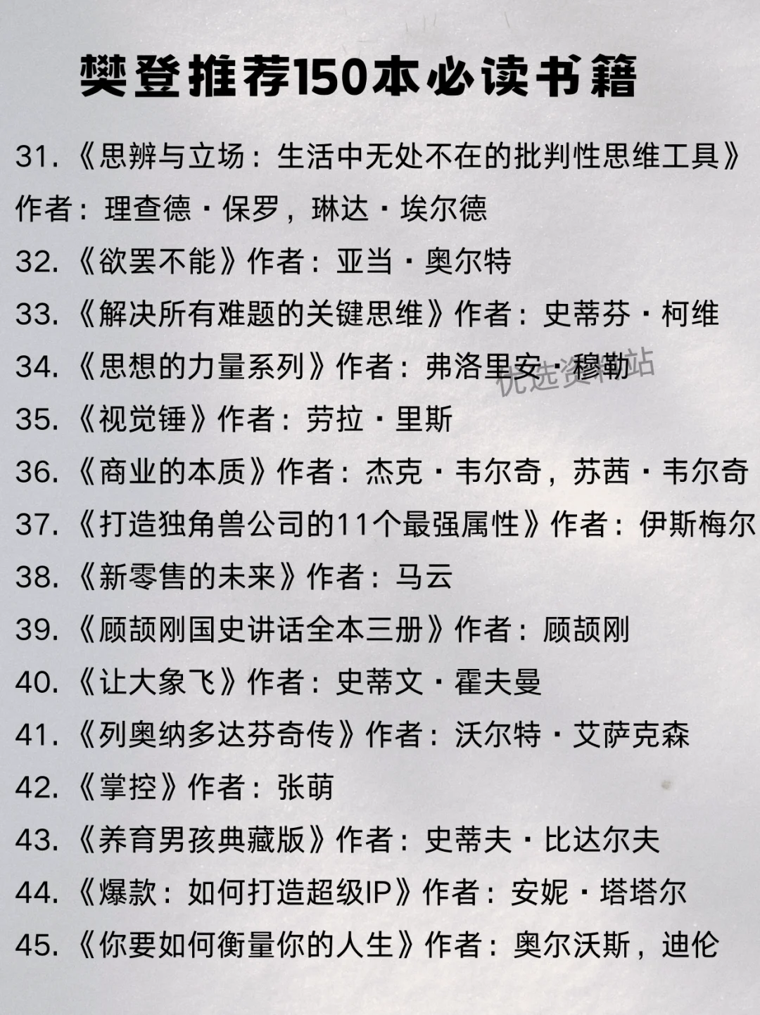 可下载！樊登推荐150本必读书单来啦！