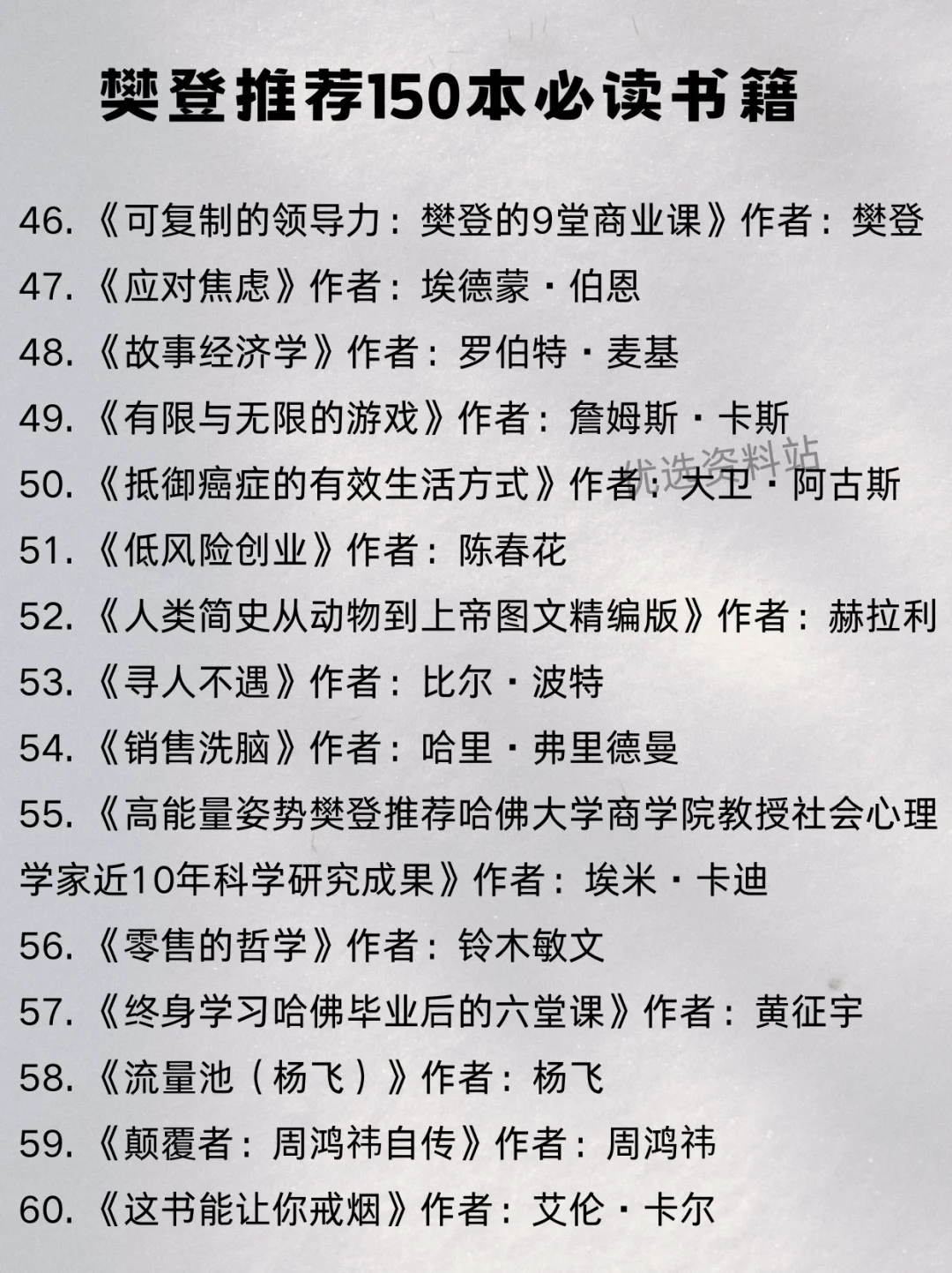 可下载！樊登推荐150本必读书单来啦！