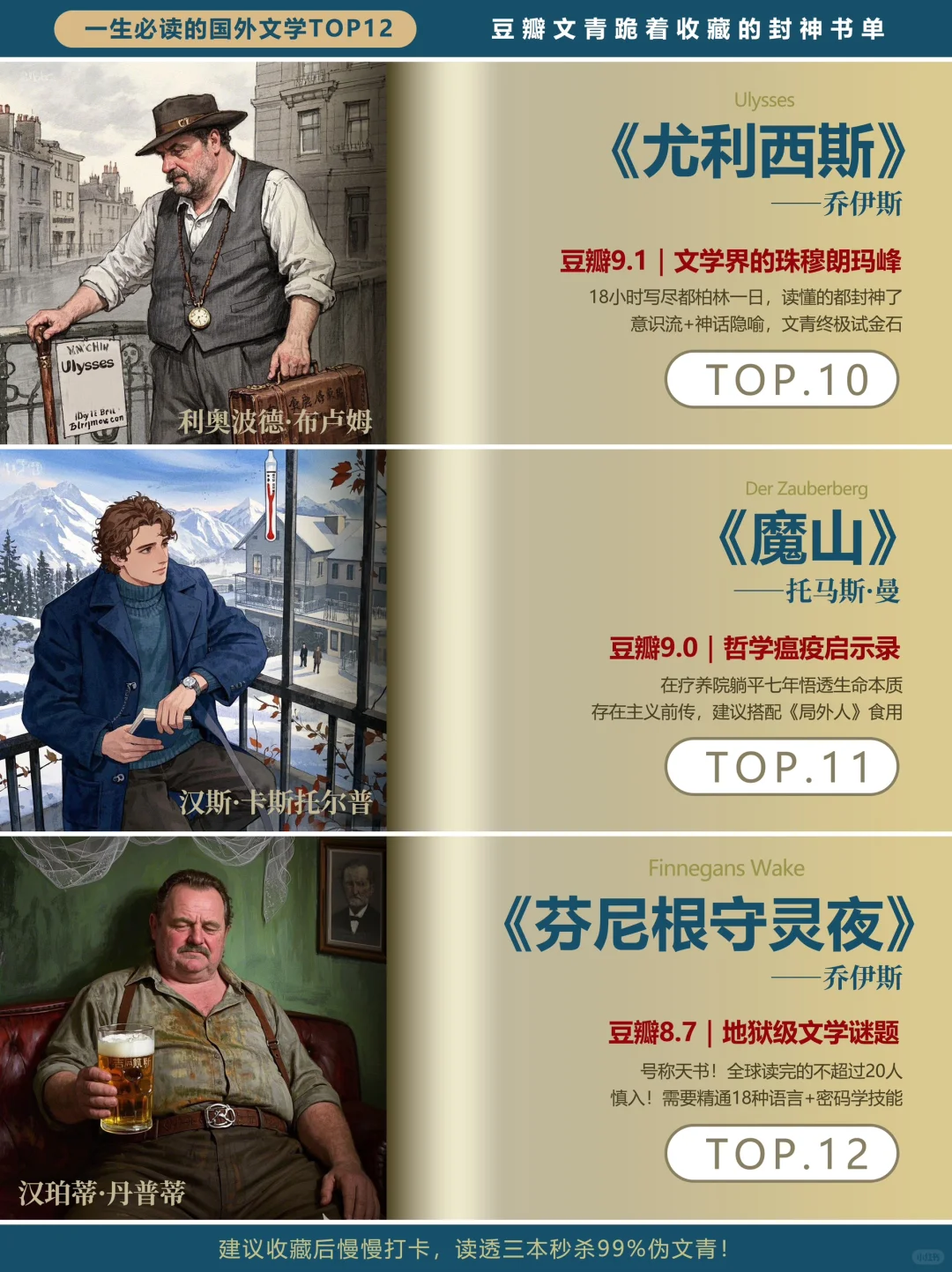 伪装文青书单！国外必读文学名著TOP12！！