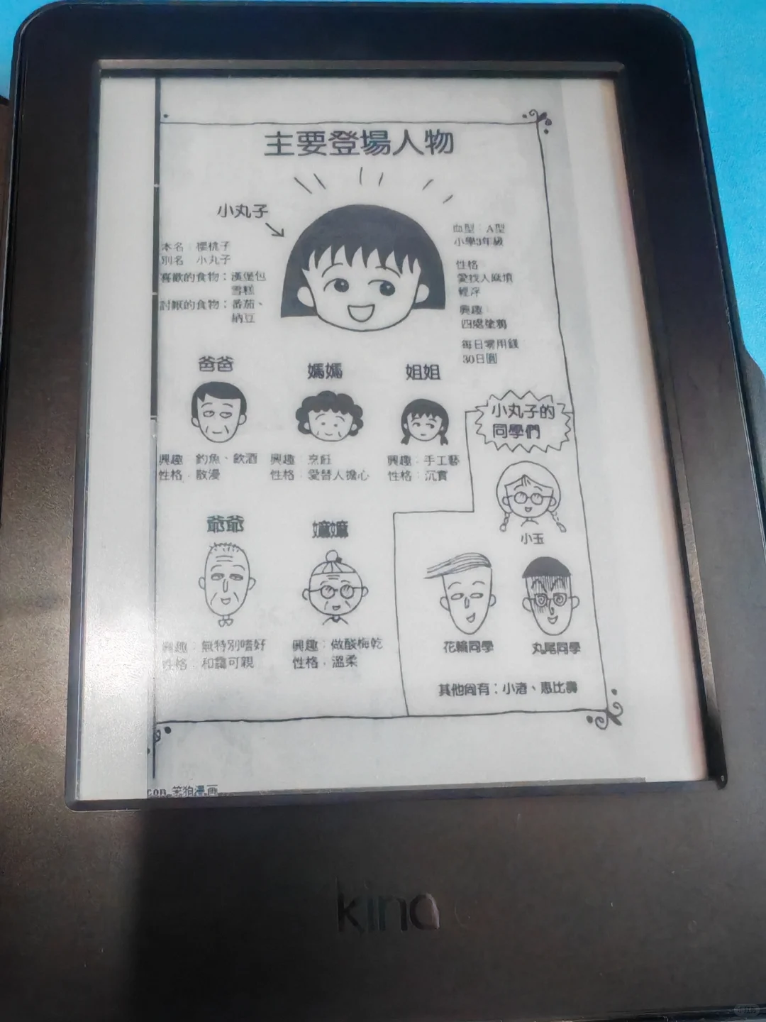 用Kindle看小丸子啦～