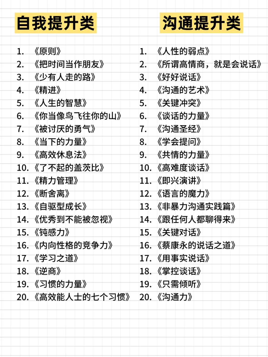 ✨必看！100本自我成长书单，荃方位逆袭