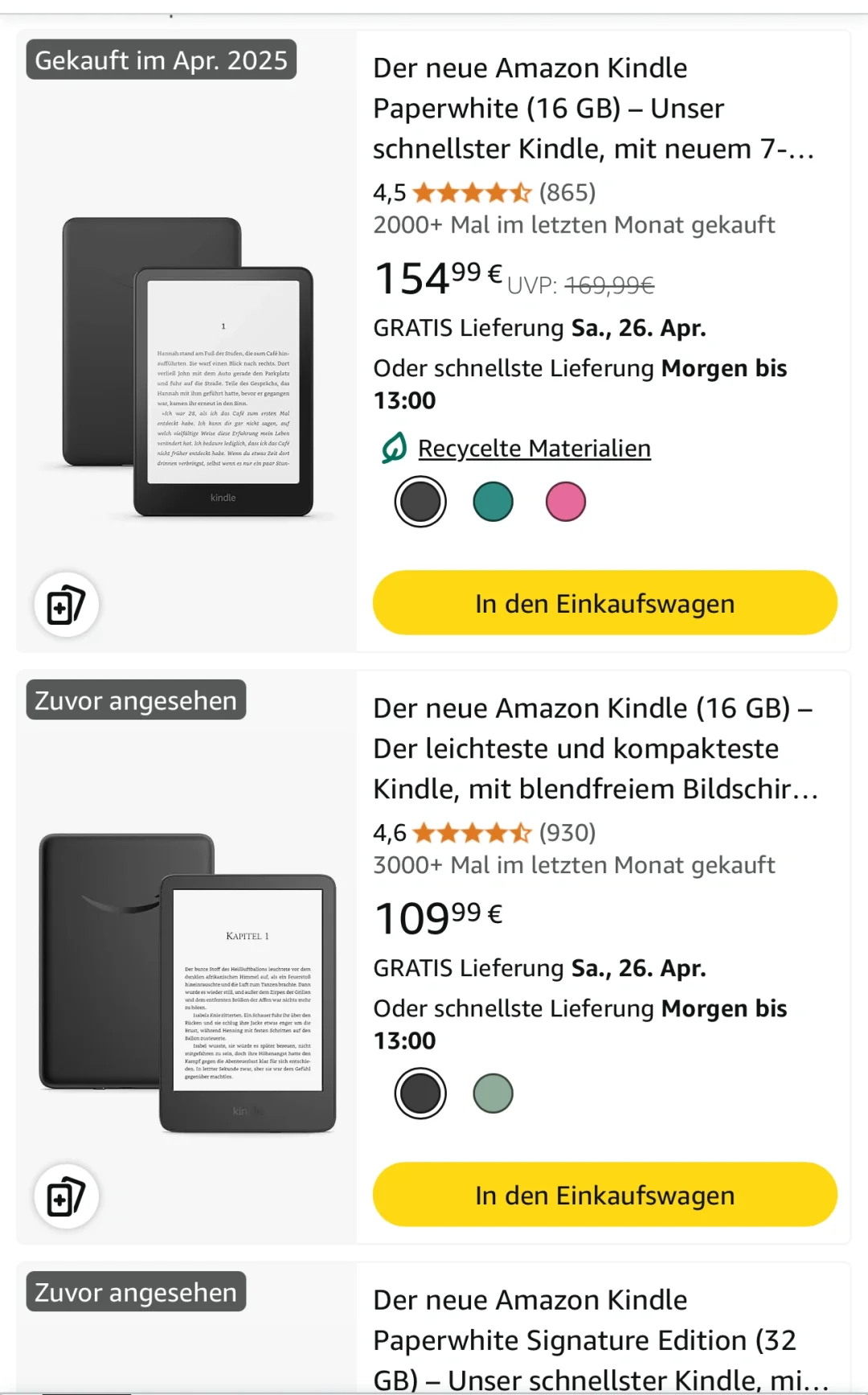 🇩🇪亚马逊kindle打折现状