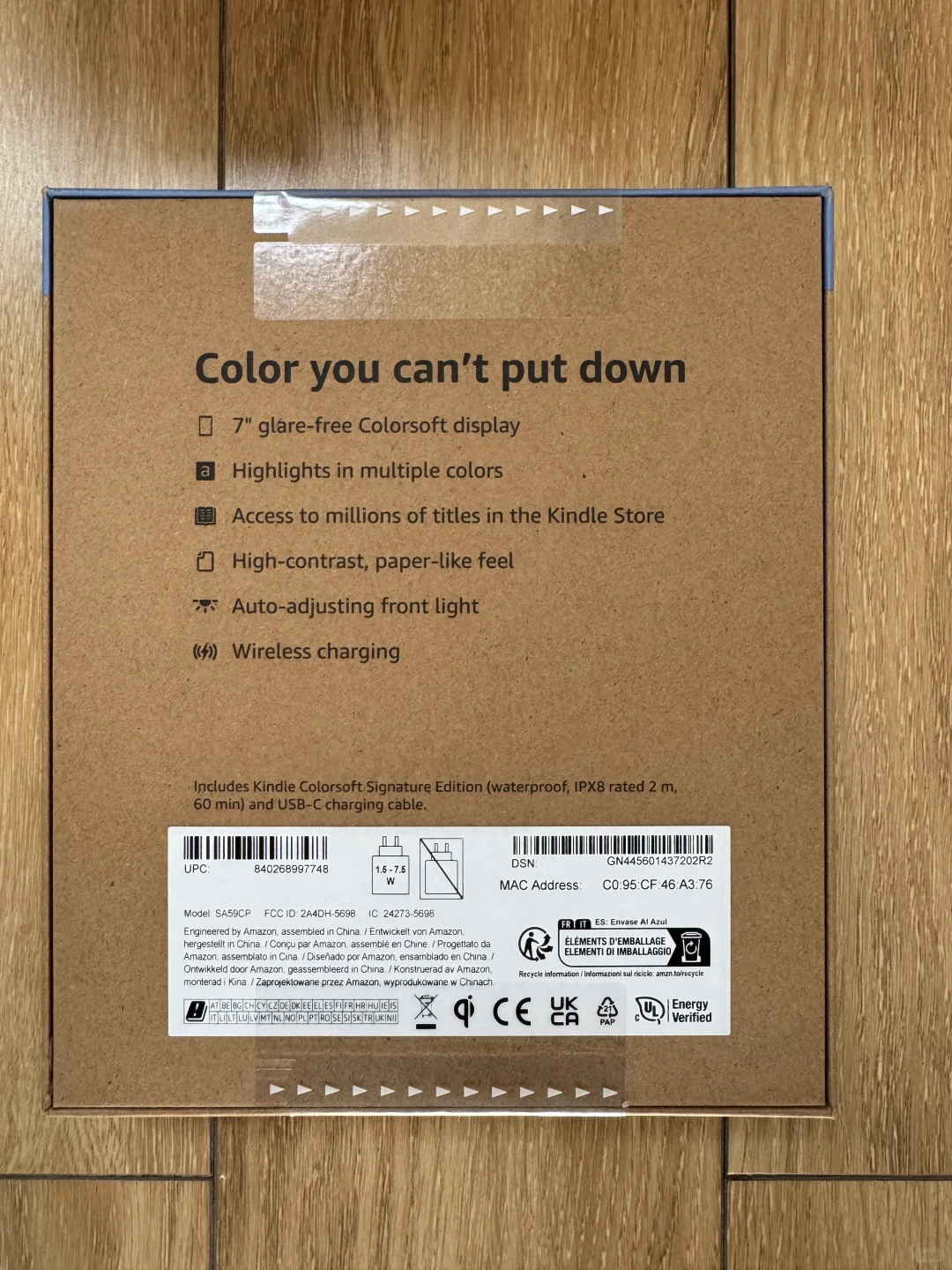 11月1日的kindle colorsoft货终于到了