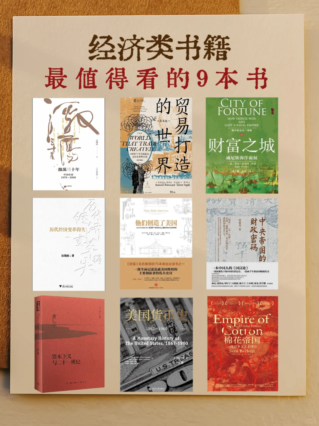 经济类书单入门推荐！改变思维|提升认知