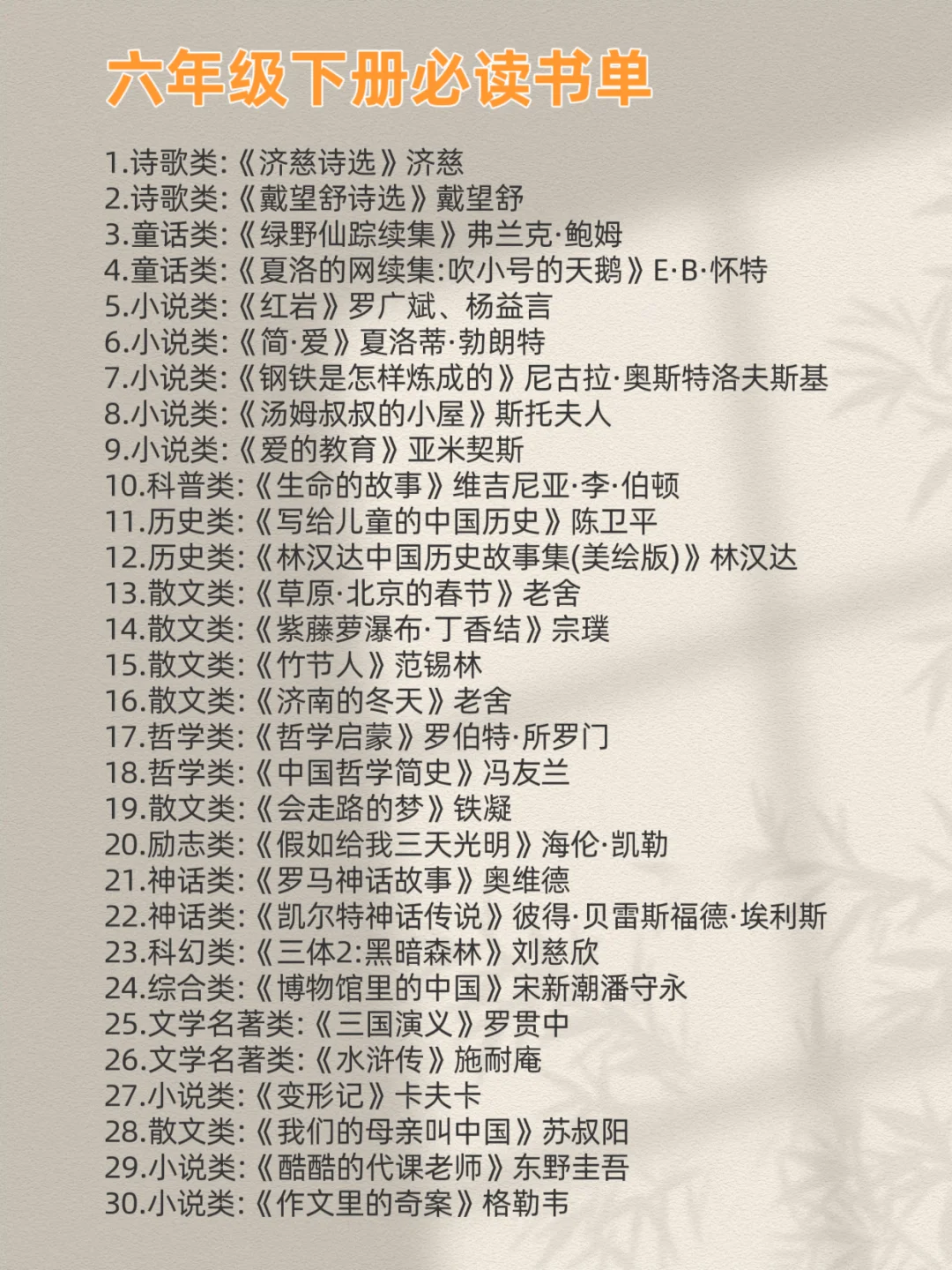 🔥2025清华附小分级阅读书单