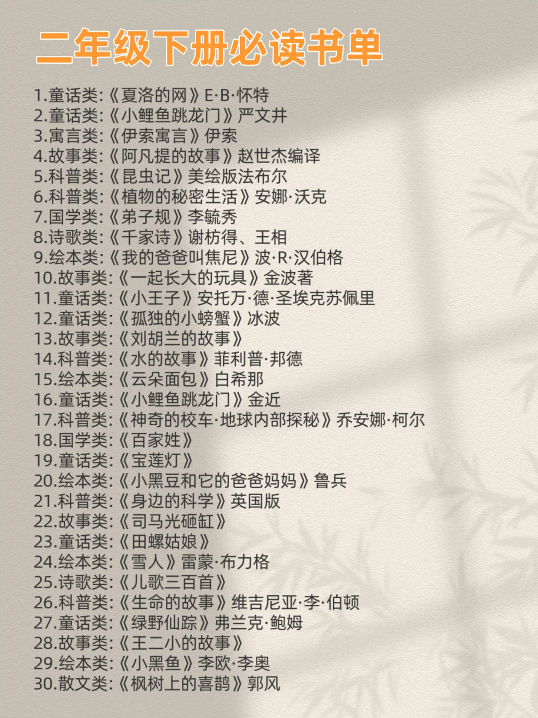 🔥2025清华附小分级阅读书单