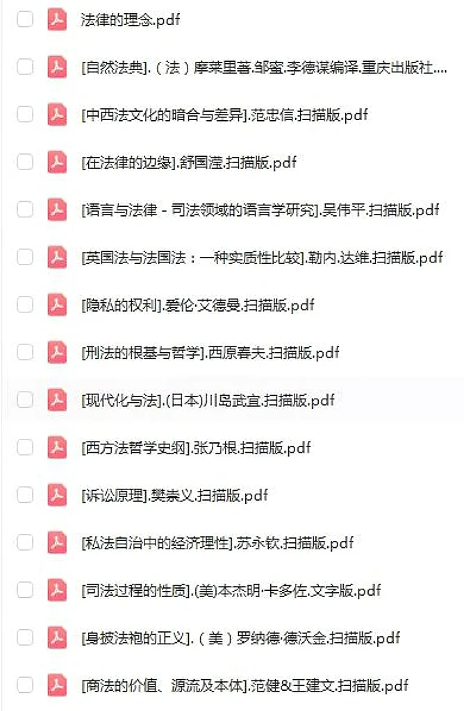 精心整理110部中外法学经典电子书全套