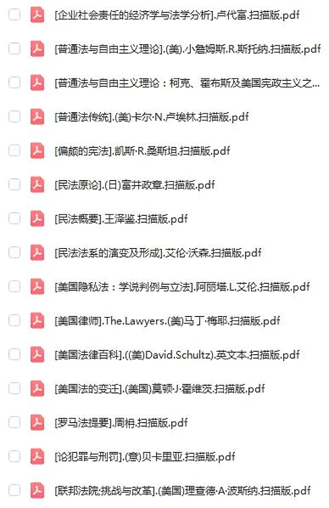 精心整理110部中外法学经典电子书全套