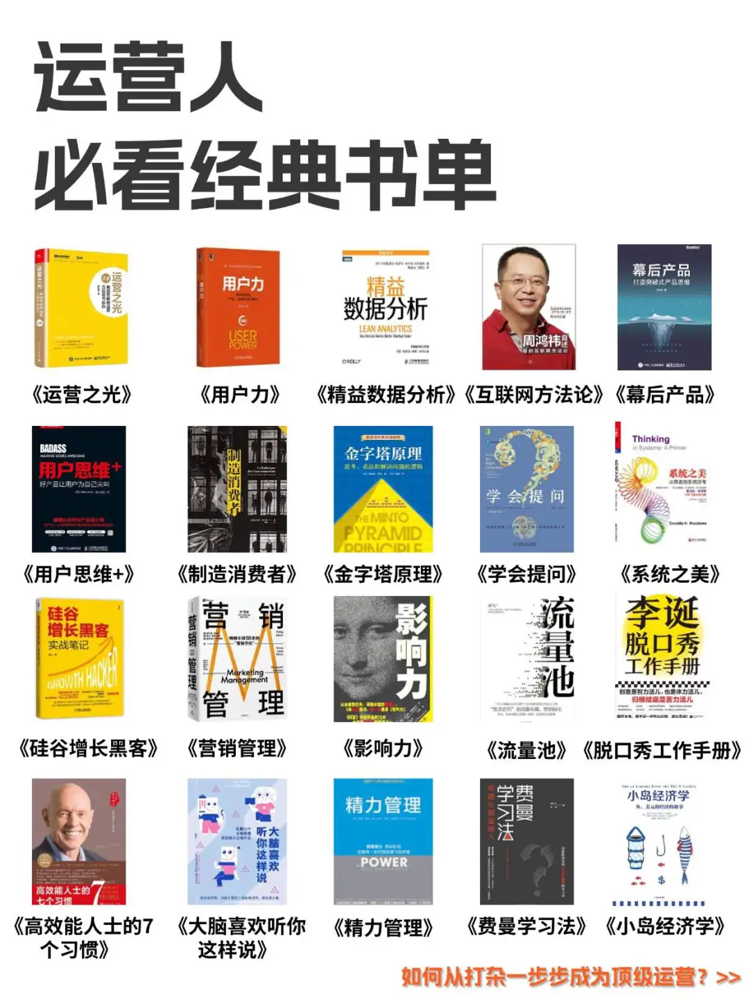 运营人五一宅家书单｜0-3年经验，必读这20本