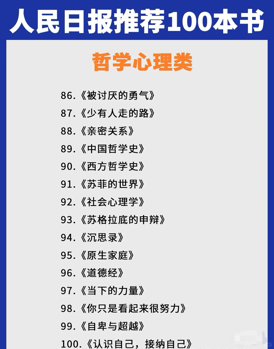 人民日报推荐|一定要看的100本高质量书📖