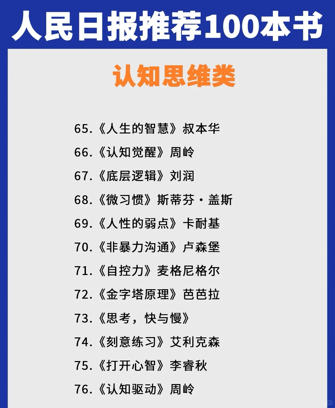 人民日报推荐|一定要看的100本高质量书📖