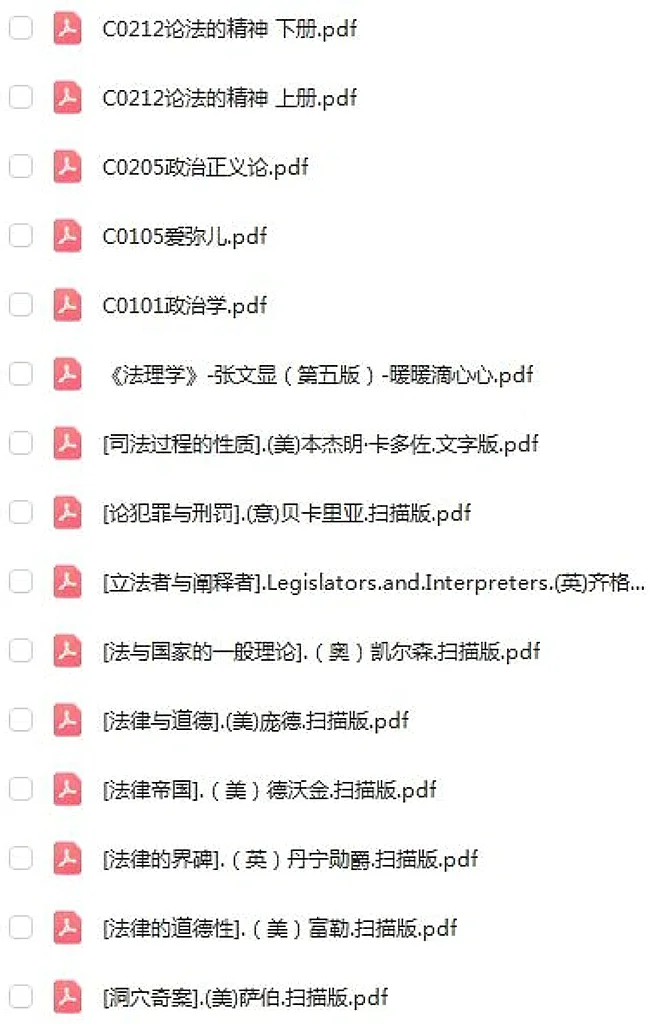 精心整理110部中外法学经典电子书全套