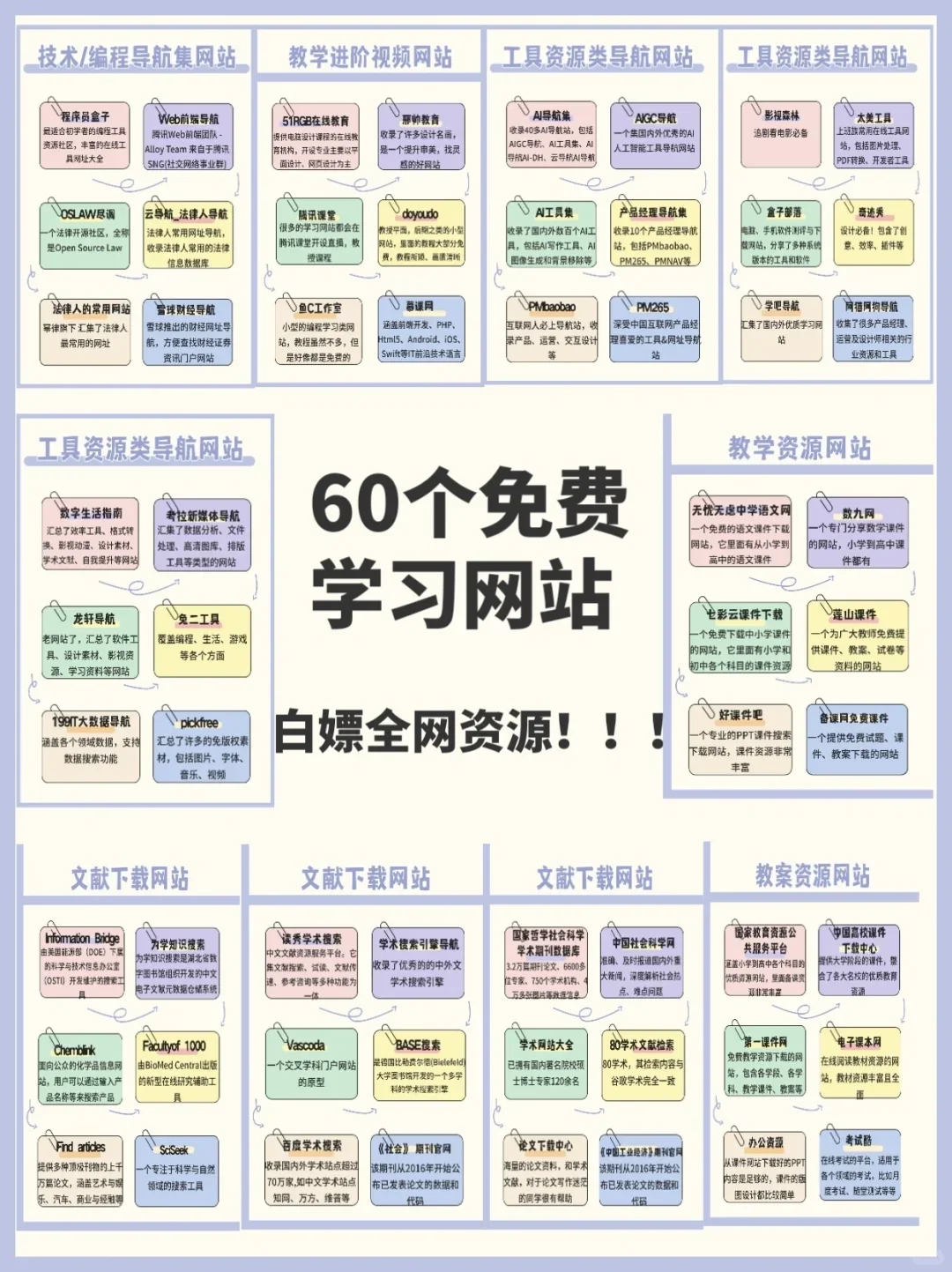 免费学习网站白嫖资源共享
