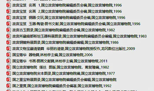 2010年以前台北故宫出版的图书电子书
