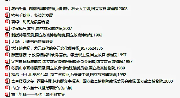 2010年以前台北故宫出版的图书电子书