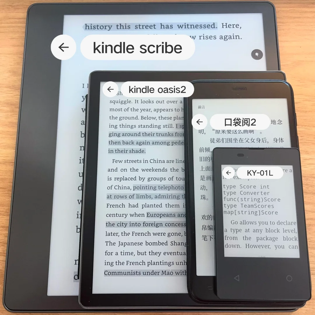 手边的 eink 全家福