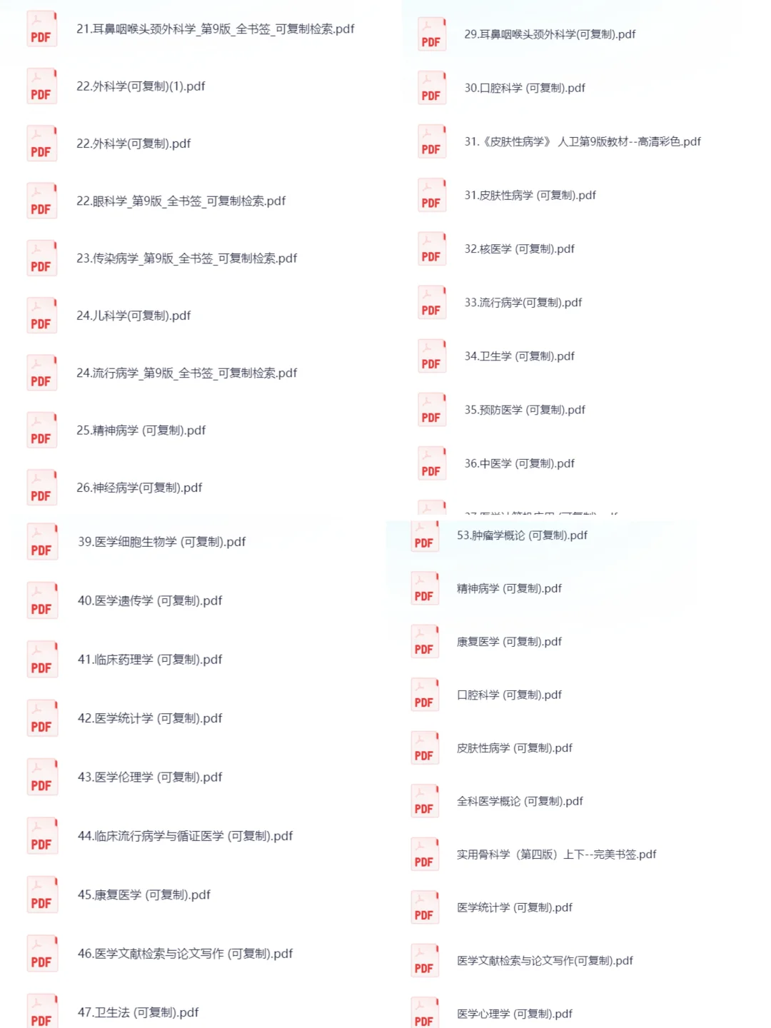 无偿！直接分享人卫第九版PDF电子教材