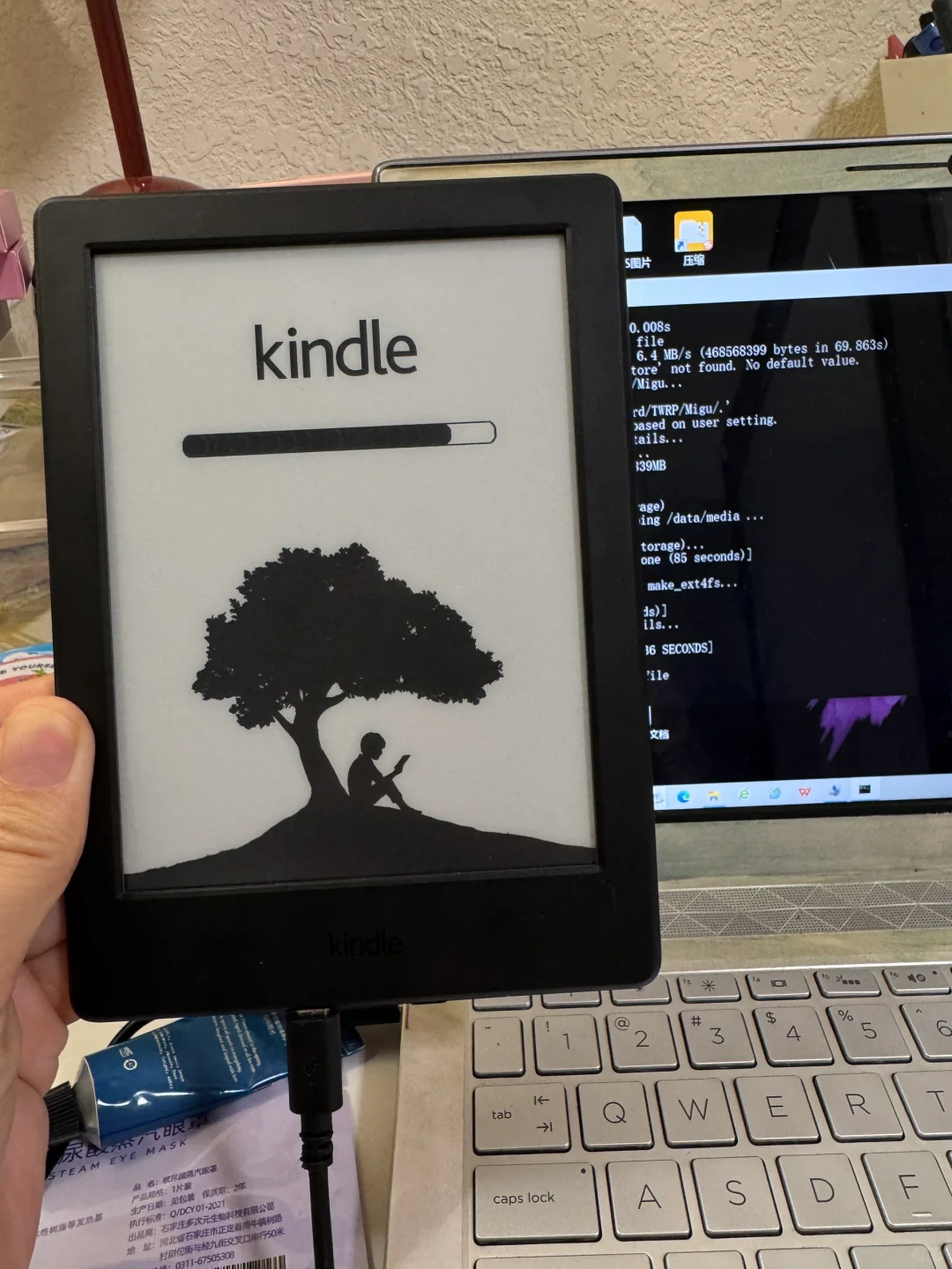 谢谢网友！我的kindle不仅开机了还刷安卓了