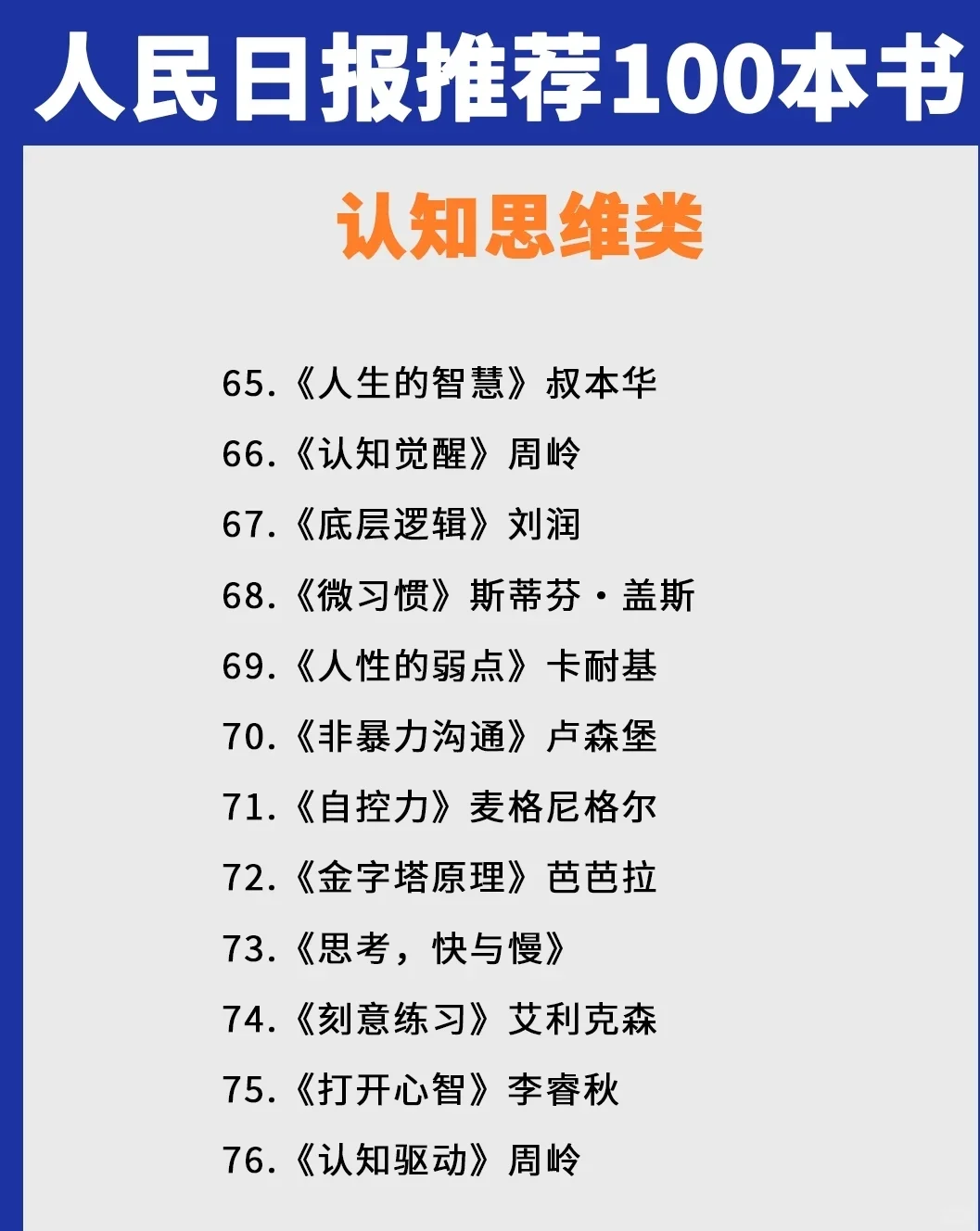 人民日报推荐|100本高质量书单，拯救书荒!!