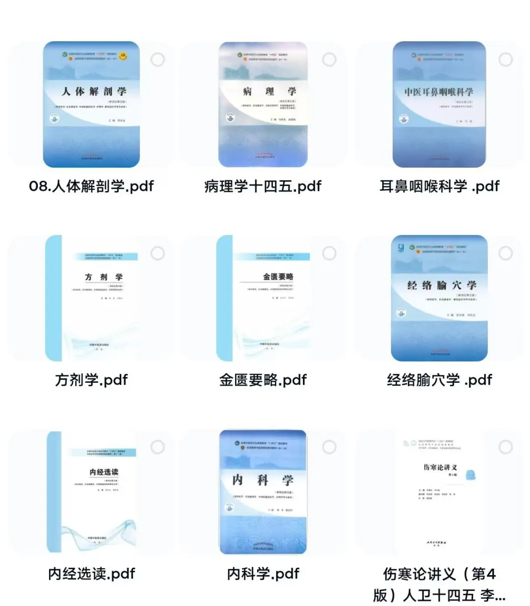 中医药版本科中医学教材十四五规划51本pdf