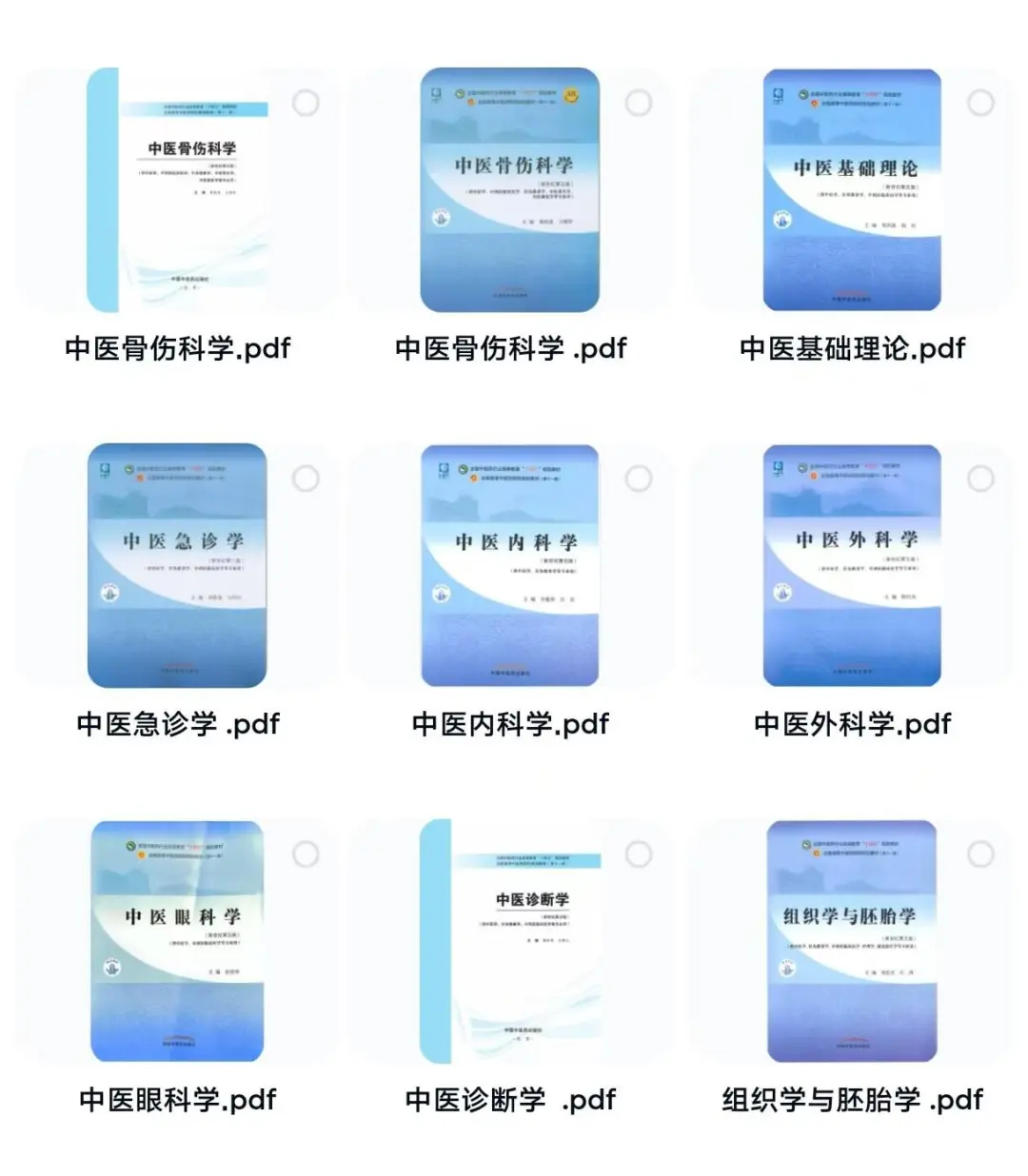 中医药版本科中医学教材十四五规划51本pdf