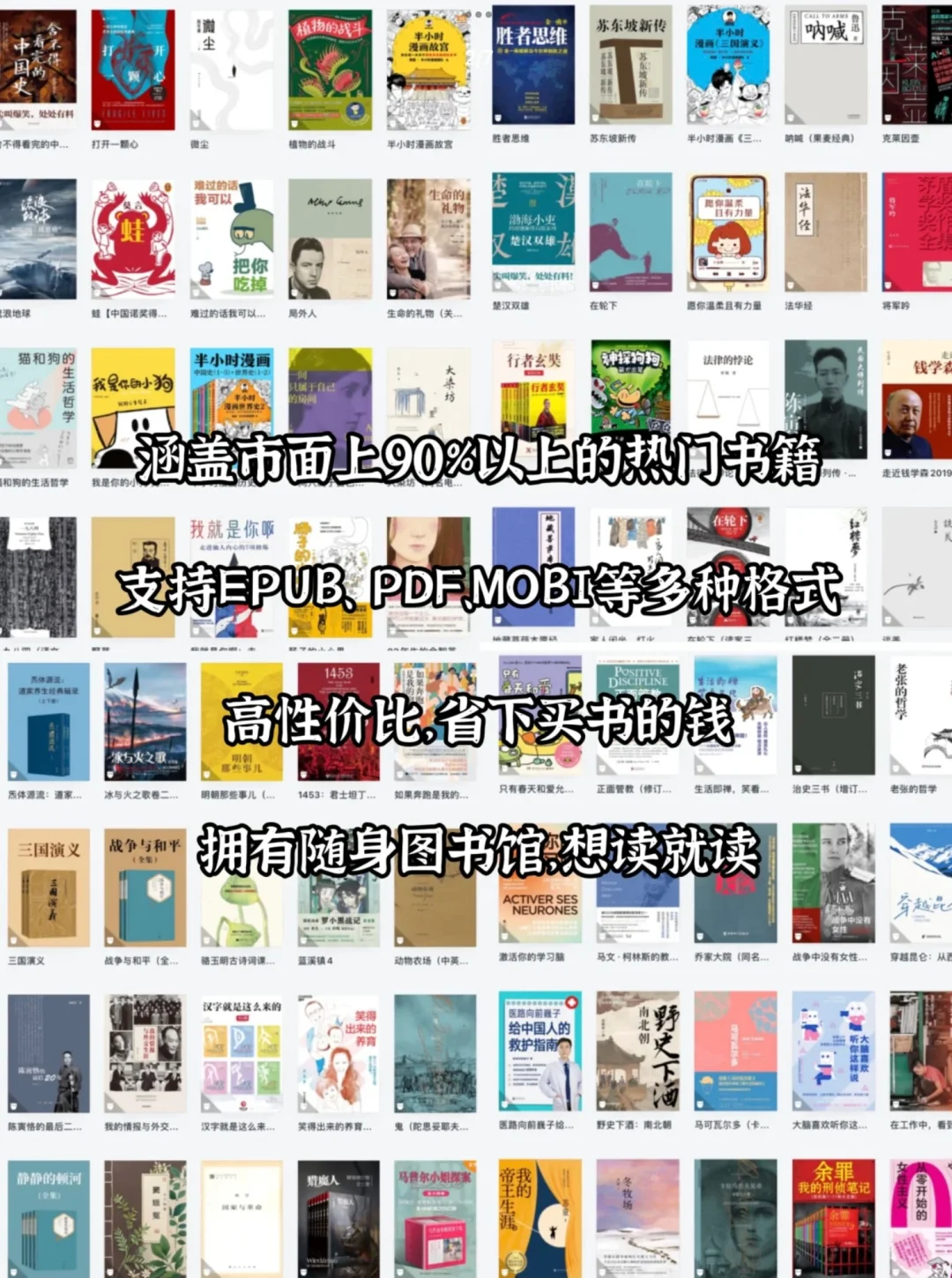 仅个位数即可实现电子书自由！