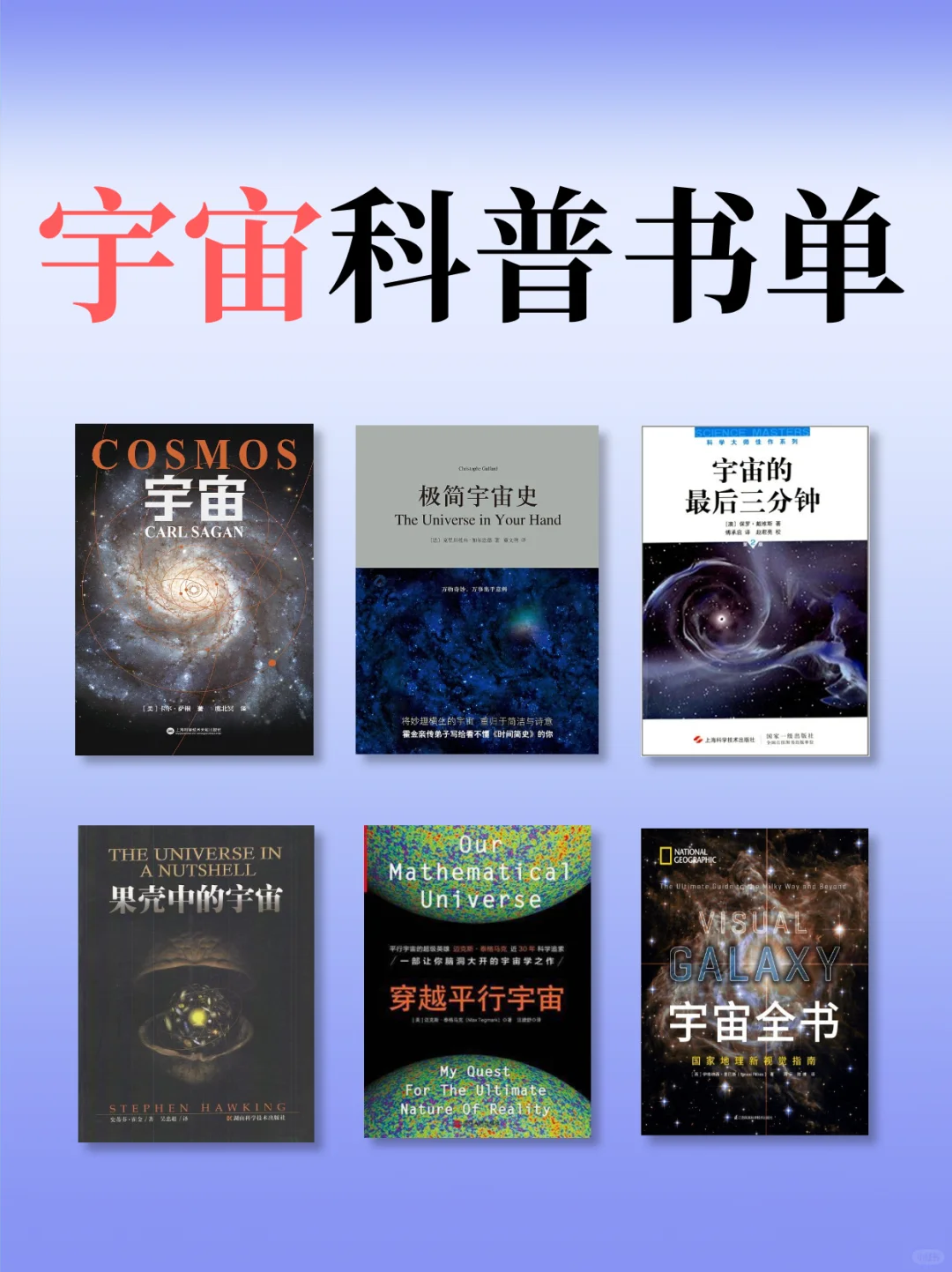 宇宙科普书籍推荐｜此书单已屏蔽凡人！