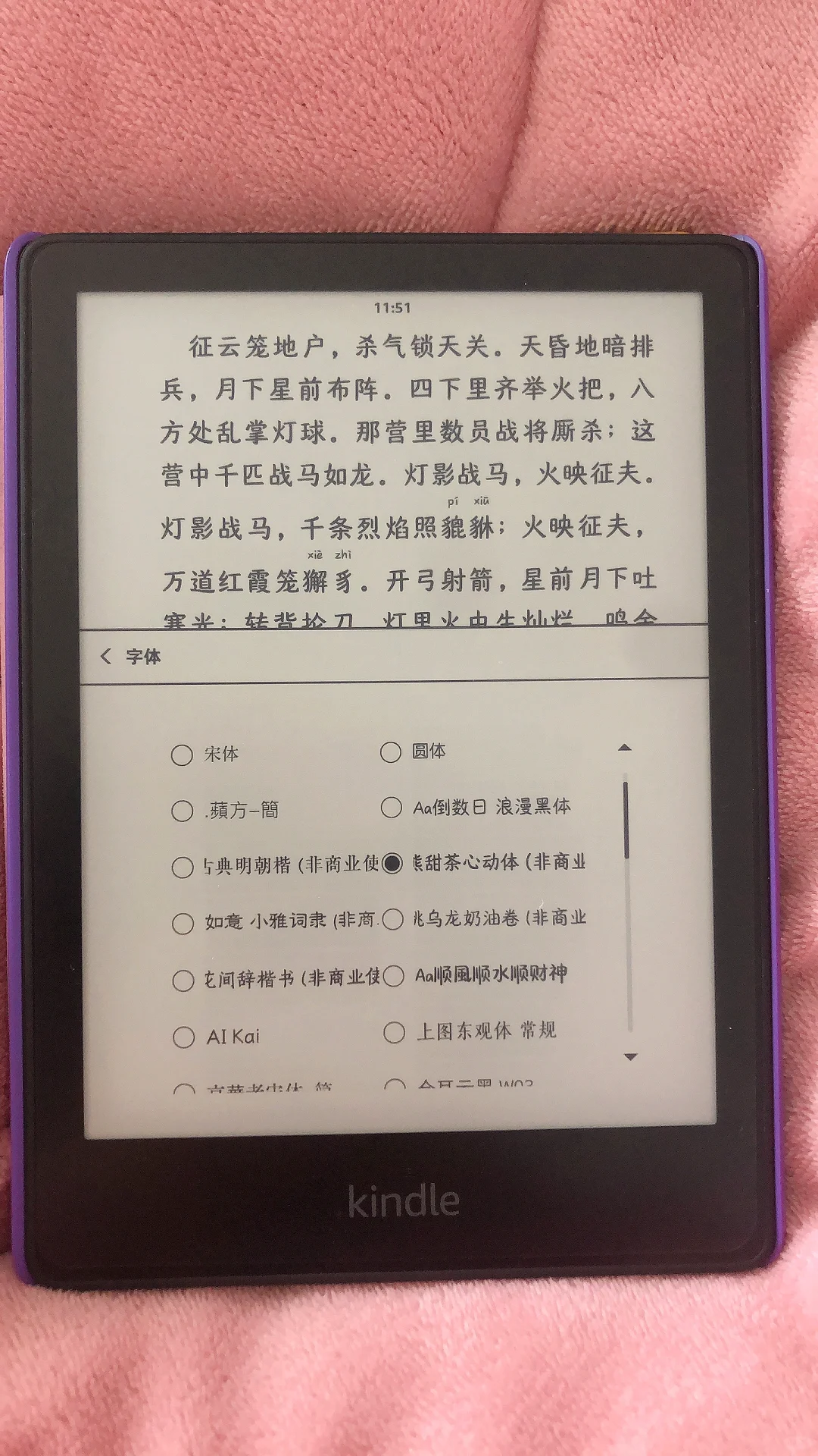 Kindle的生词真好用，还有好多好看的字体