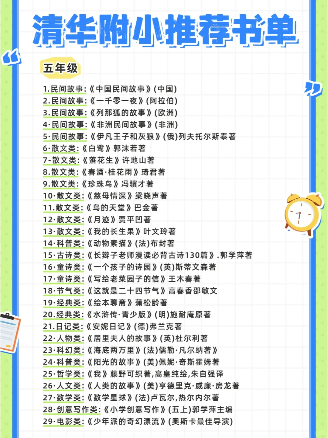 清华附小推荐书单|小学1-6年级看这篇就够了