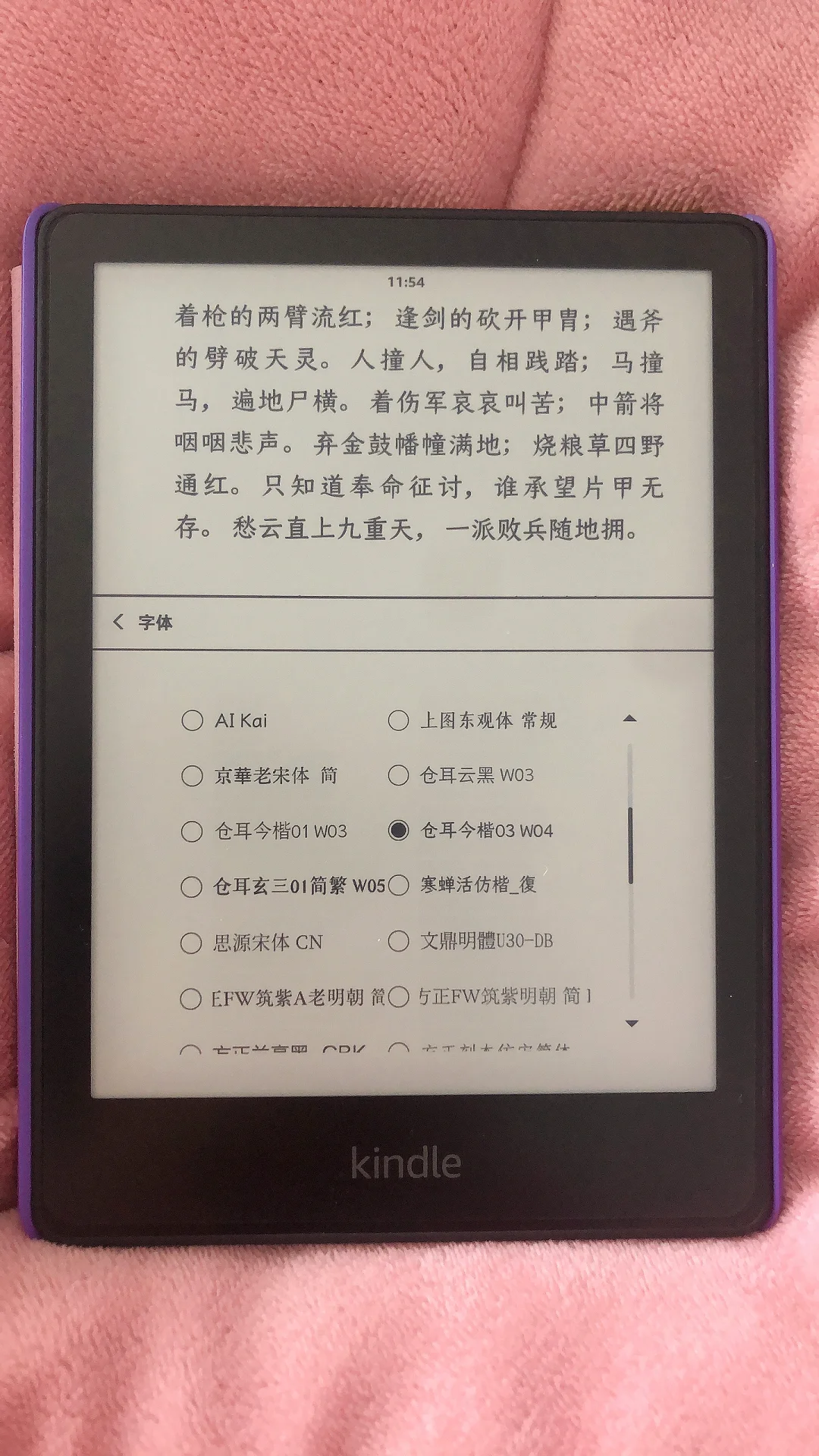 Kindle的生词真好用，还有好多好看的字体