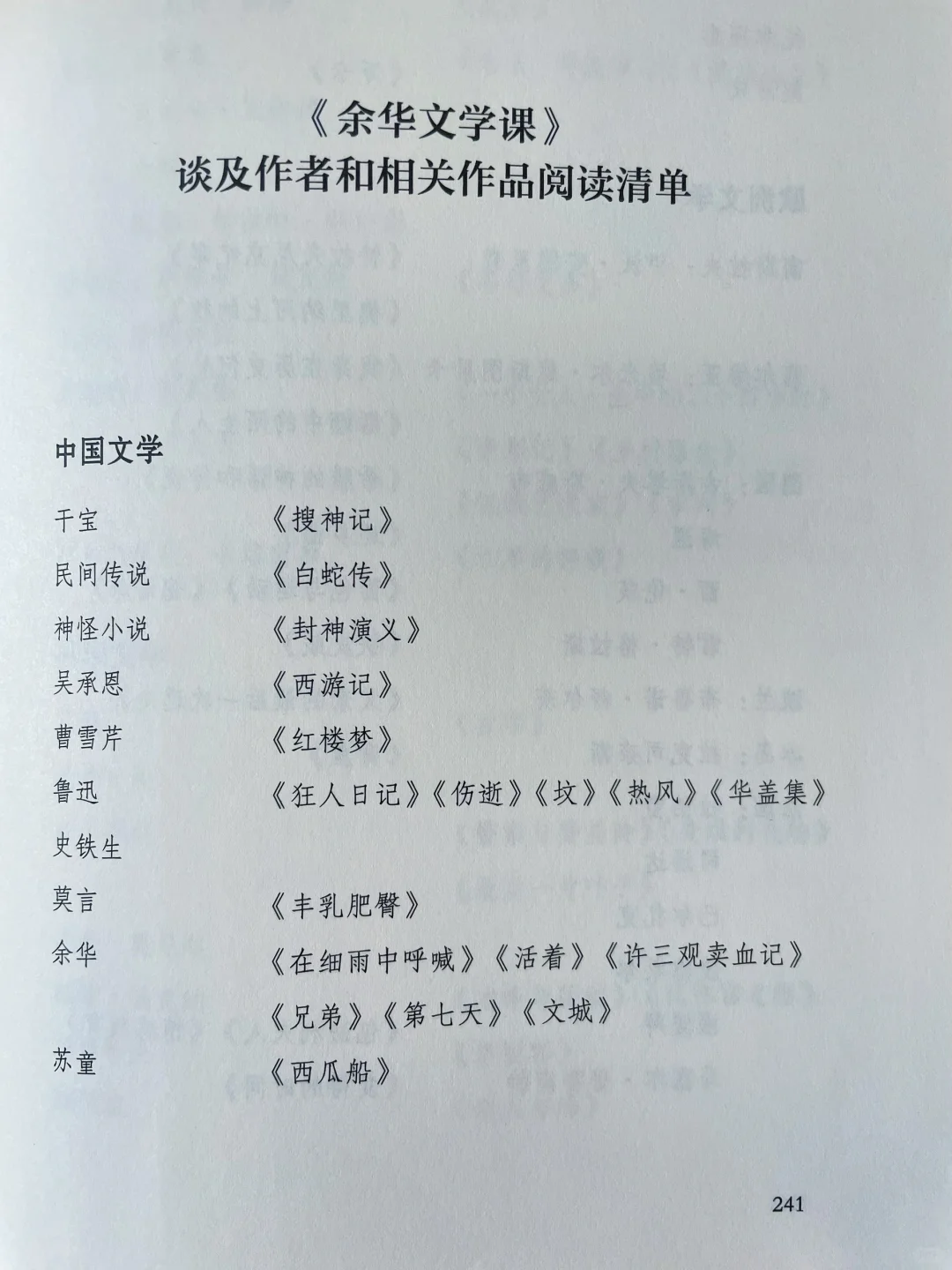 书荒？第三弹！余华阅读书单📚