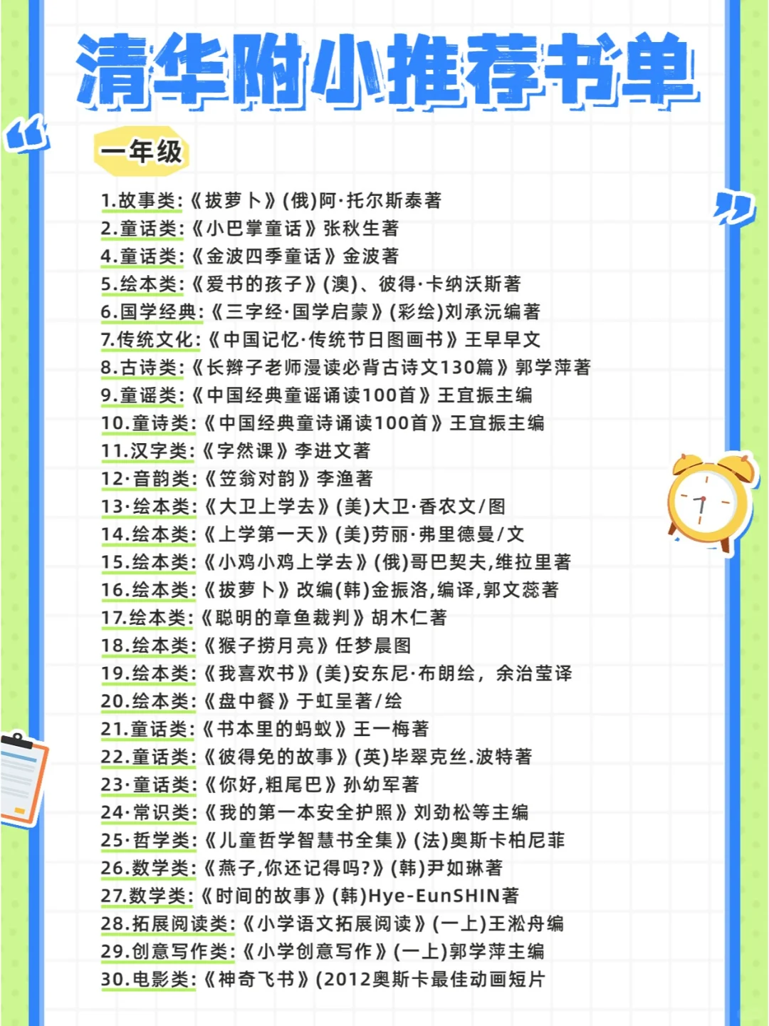 清华附小推荐书单|小学1-6年级看这篇就够了