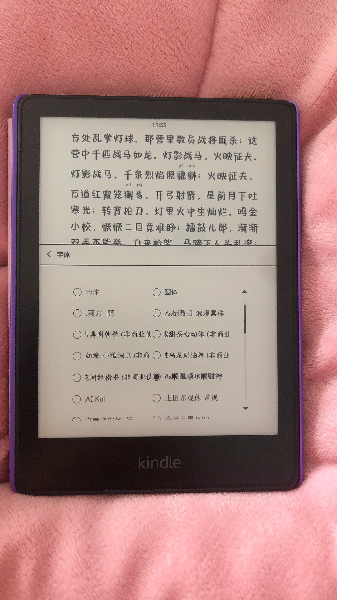 Kindle的生词真好用，还有好多好看的字体