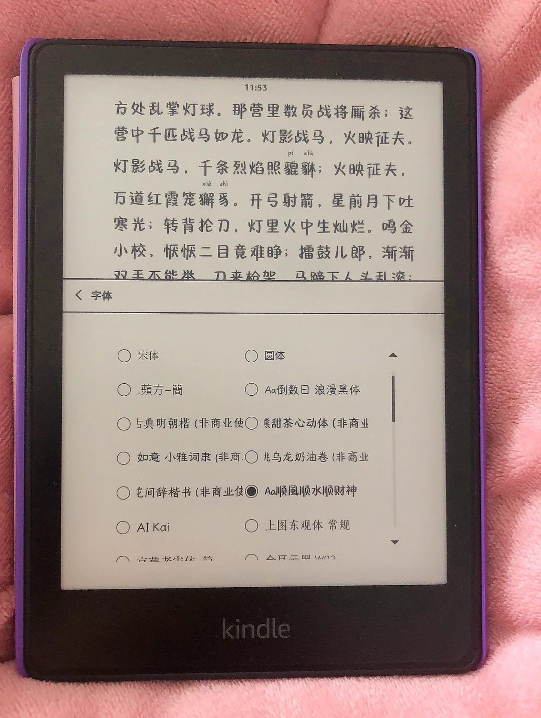 Kindle字体分享，kindle生僻词带拼音好用