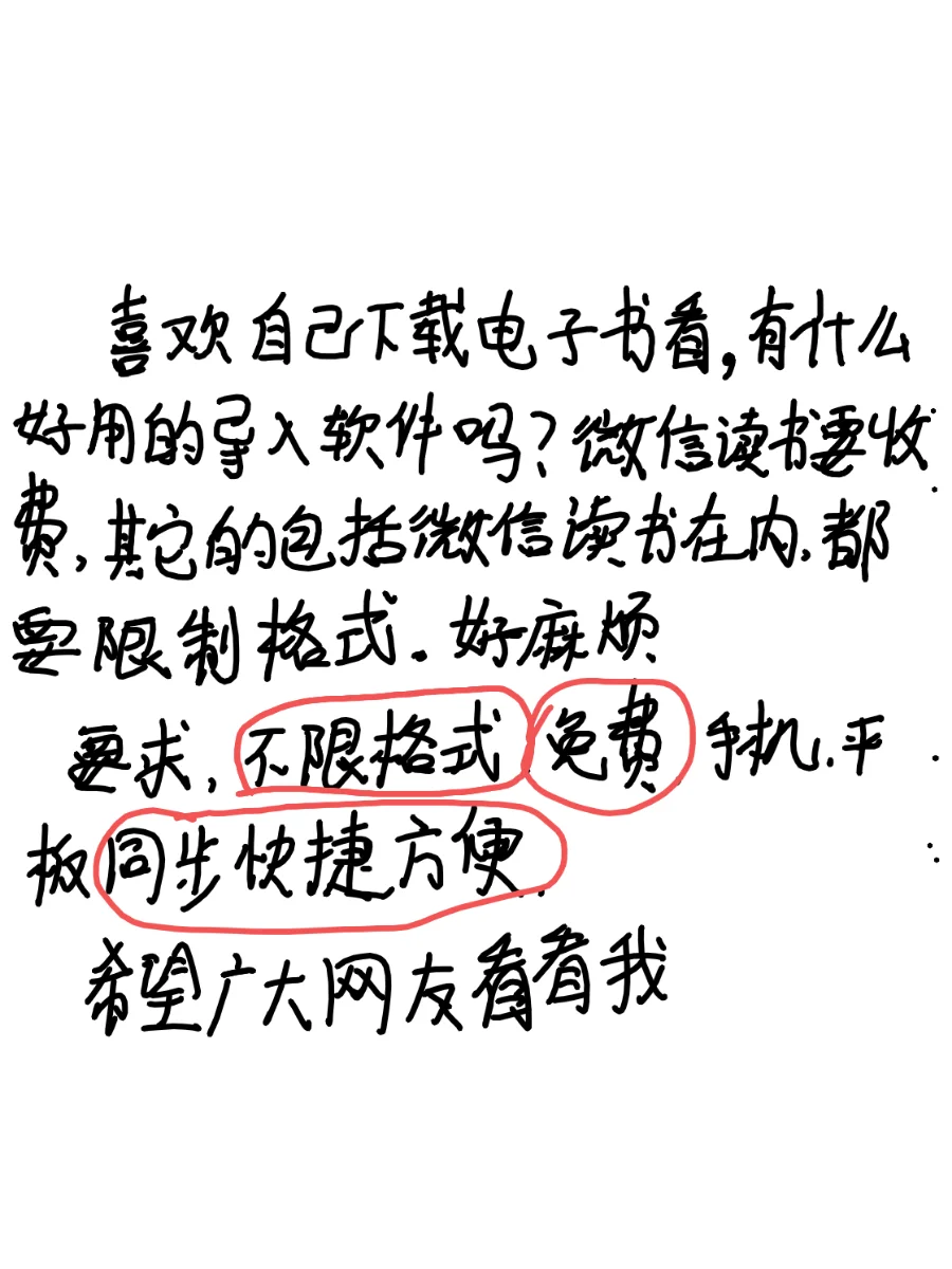 喜欢看电子书的网友看看我啊！