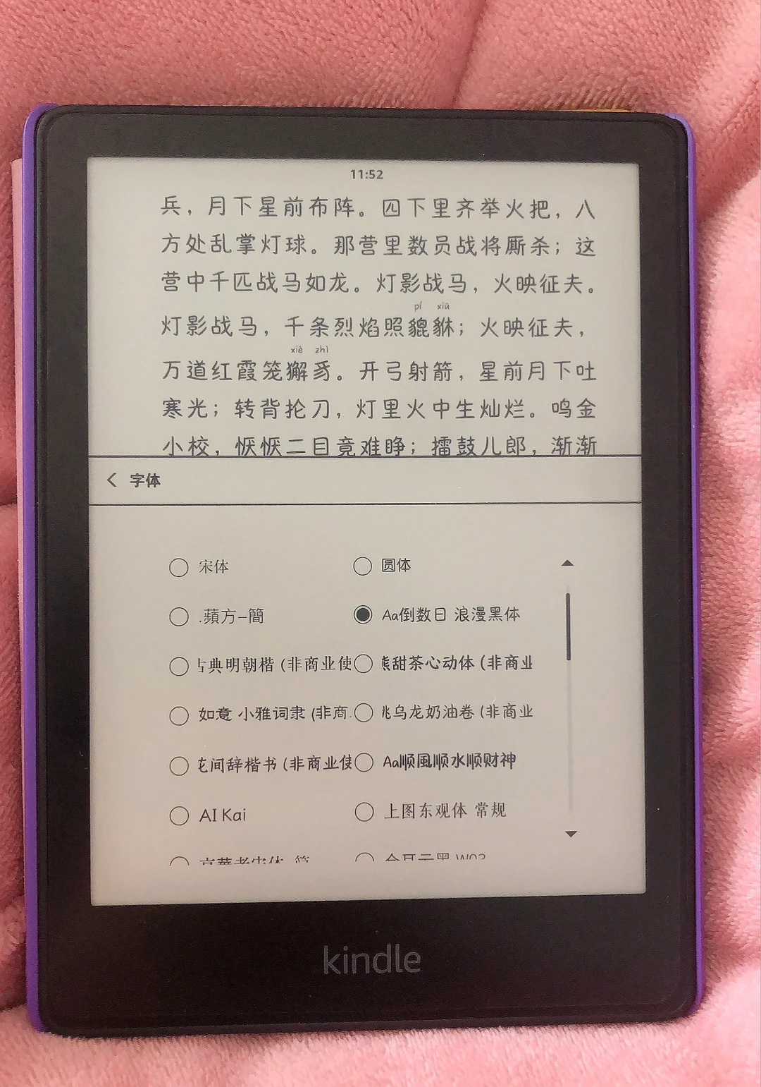 Kindle字体分享，kindle生僻词带拼音好用