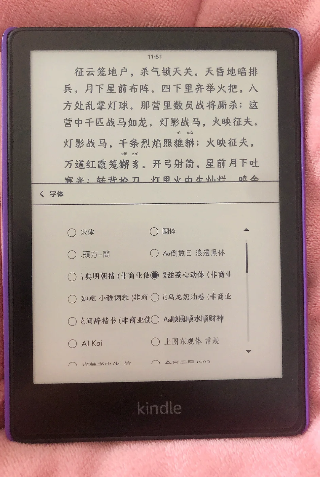 Kindle字体分享，kindle生僻词带拼音好用