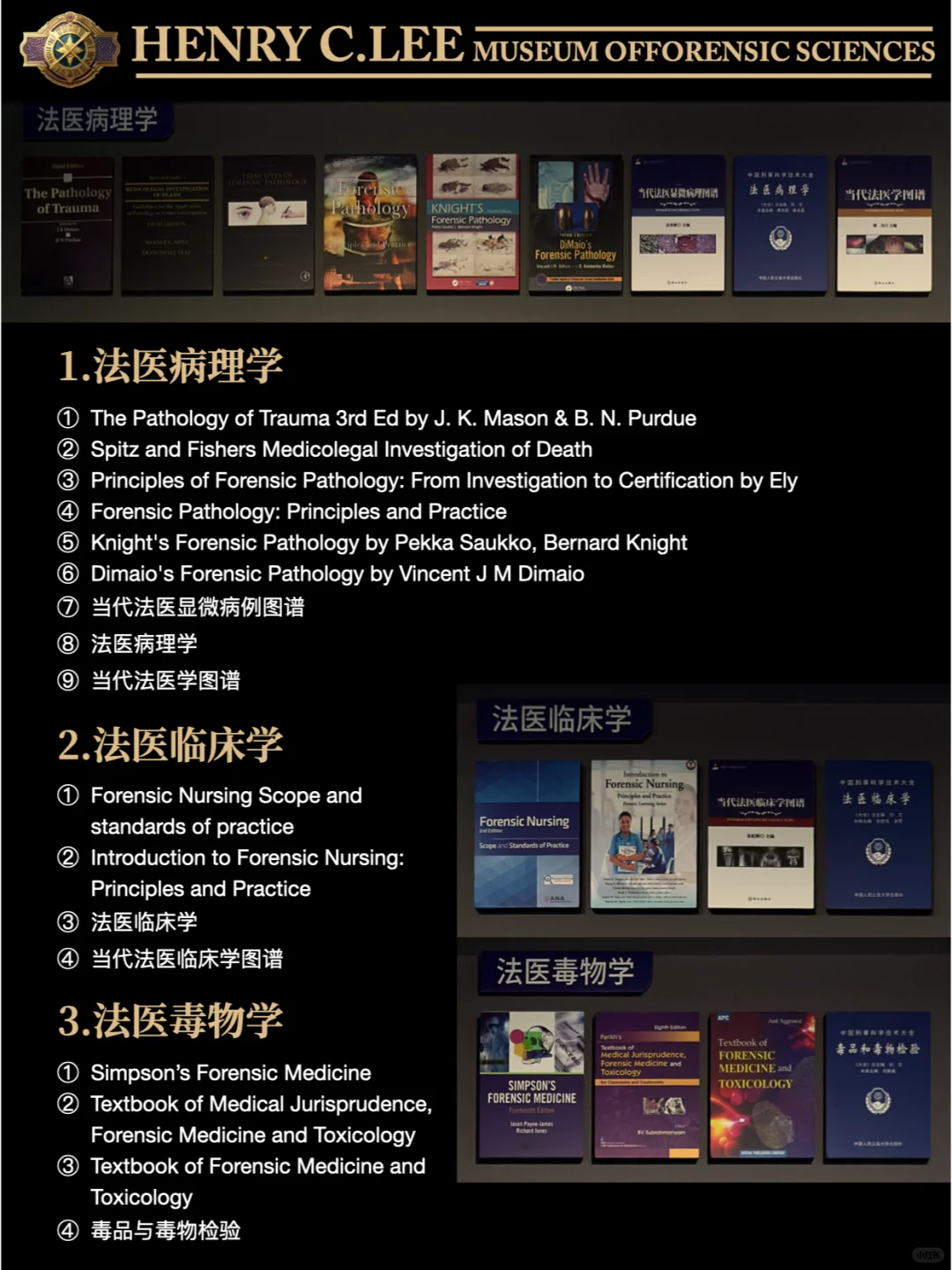 🎩 Dr. Lee 刑事科学专业书单来了～