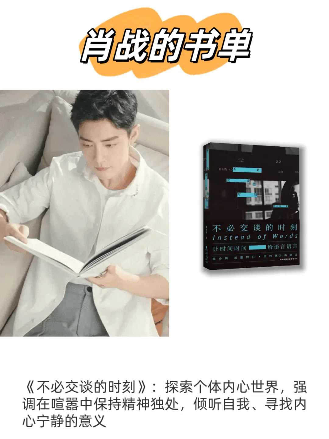 📚肖战的书单:如何在迷茫中找到避风港
