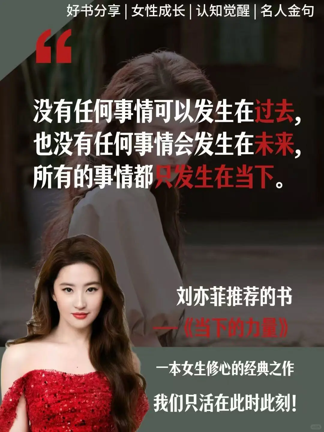 很庆幸读到了这段话！不愧是刘亦菲推荐