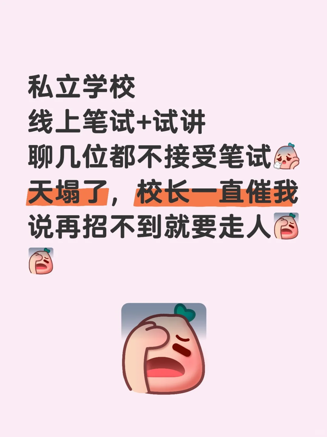 有本科生想来学校做老师吗，线上笔试简单