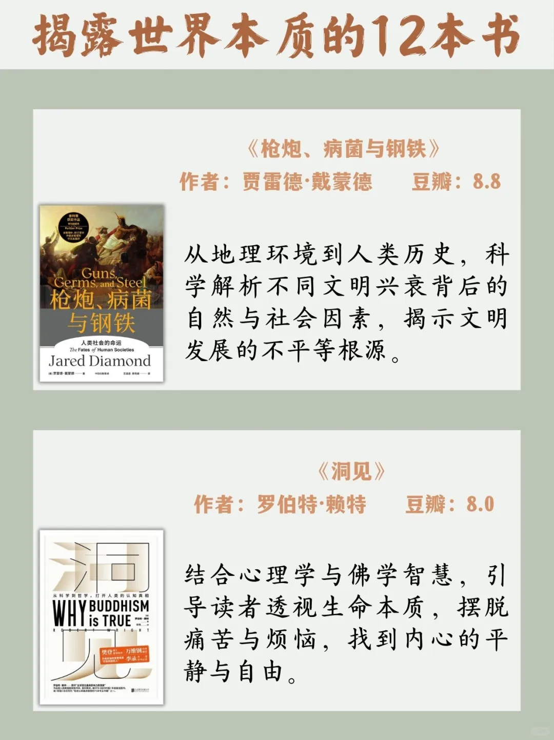 硬核书单|揭露世界本质，认清底层逻辑‼️