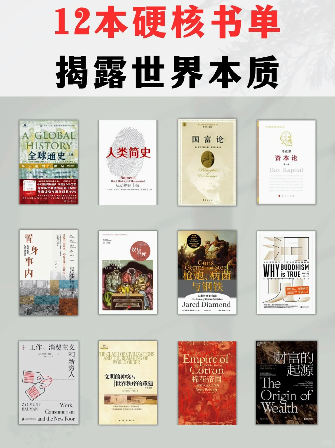硬核书单|揭露世界本质，认清底层逻辑‼️