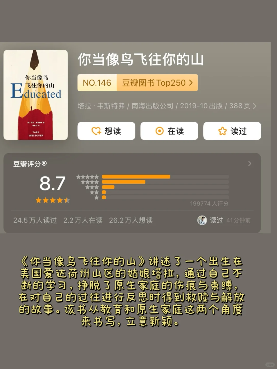 你当像鸟飞往你的山