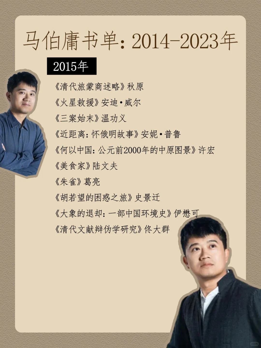 马伯庸年度书单：2014-2023年