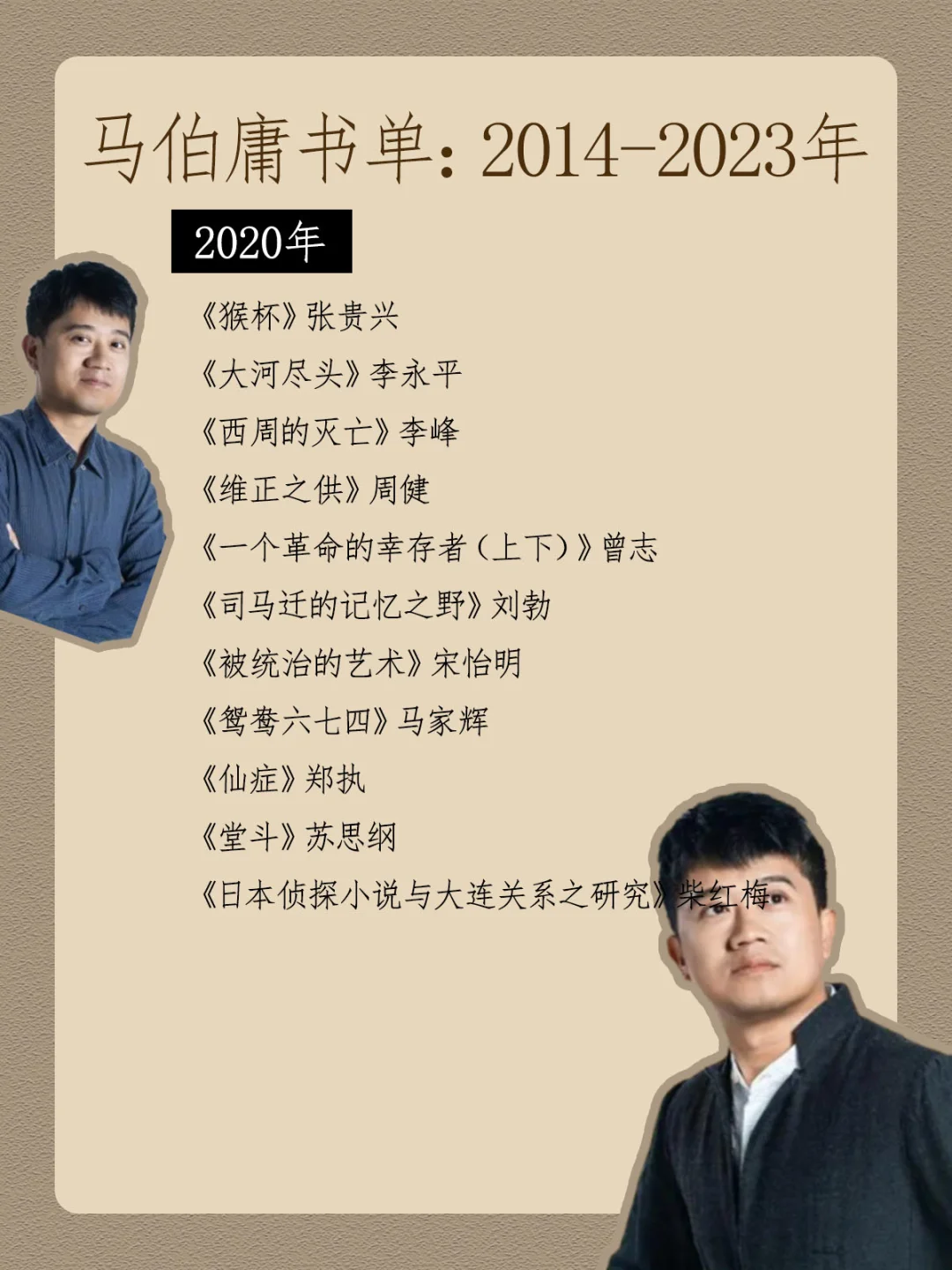 马伯庸年度书单：2014-2023年